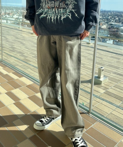 パンツ メンズ グラデーション 涼感 ワイドレッグ パンツ 2色 SOCCE ジーンズ 13.5ozワイドストレートグラデーションデニム