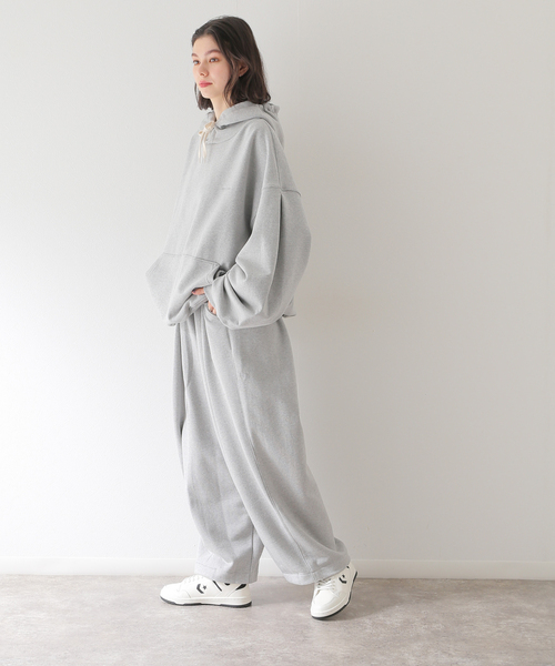 ANGLAN パーカー スエットパンツ セットアップ ANGLAN（アングラン） ワイドパンツ スウェットパンツ ジャージ