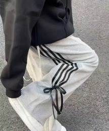 スウェットパンツ ジャージ ルーズストレート リボンデザイン