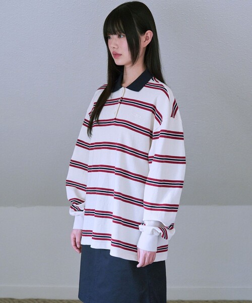 ポロシャツ ポロ FAD/エフエーディー STRIPE PIQUE SHIRTS/ ストライプピケシャツ レディース メンズ FREAK'S STORE ポロシャツ ポロ FAD/エフエーディー STRIPE