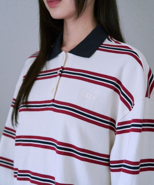ポロシャツ ポロ FAD/エフエーディー STRIPE PIQUE SHIRTS/ ストライプピケシャツ レディース メンズ FREAK'S STORE ポロシャツ ポロ FAD/エフエーディー STRIPE