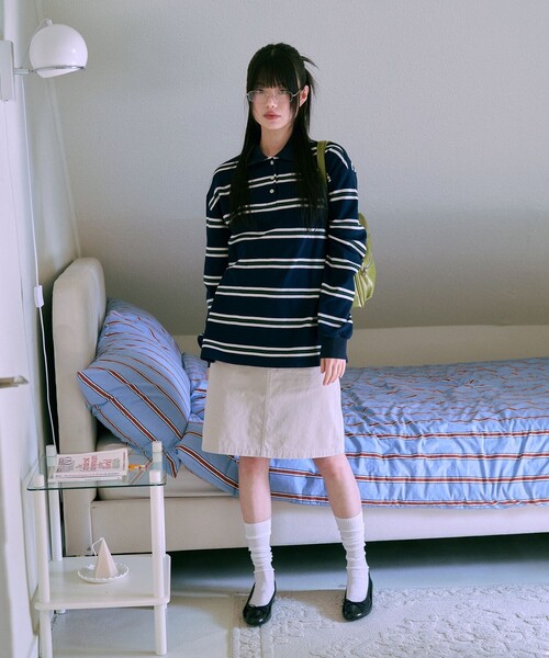 ポロシャツ ポロ FAD/エフエーディー STRIPE PIQUE SHIRTS/ ストライプピケシャツ レディース メンズ FREAK'S STORE ポロシャツ ポロ FAD/エフエーディー STRIPE
