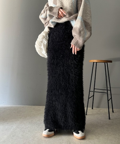 ブラミンク　ファー タイトロングスカート classicalelf（クラシカルエルフ） スカート これ一枚でトレンド満載