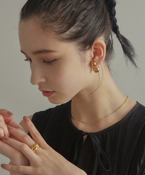 ココシュニック　ミラボール　ピアス COCOSHNIK ピアス シルバー ホロウピアス ボール フロントバック