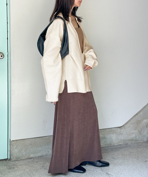 select MOCA ニット セーター ディープUネックスウェットライク