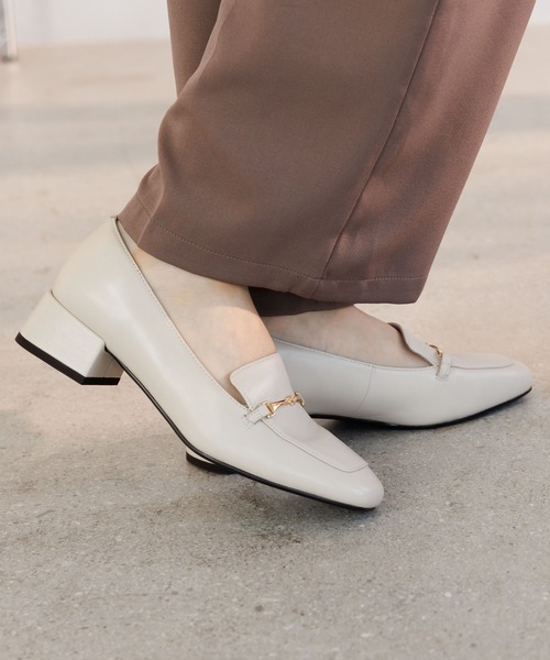 NICAL ローファー 「本革」「NICAL」スクエアトゥヒールローファー