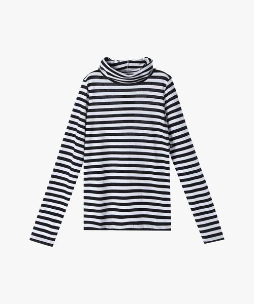 90s agnes b. homme border ボーダー タートルネック agnes b.（アニエスベー） tシャツ 細ボーダー タートルネック 長袖 T