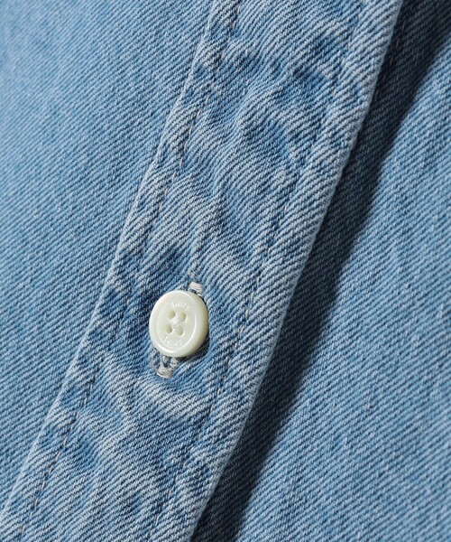 SHIPS ブラウス シャツ 「洗濯機可能」デニム 刺繍 オーバー