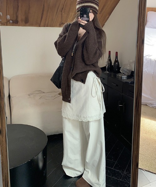 Leh (レー) 巻きスカートリネンパンツ Leh (レー) 巻きスカートリネン