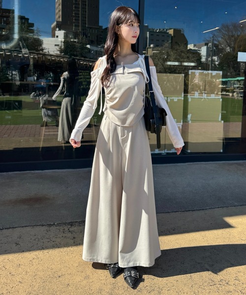 mellowneon（メロウネオン） パンツ ビジューワイドパンツ レディース