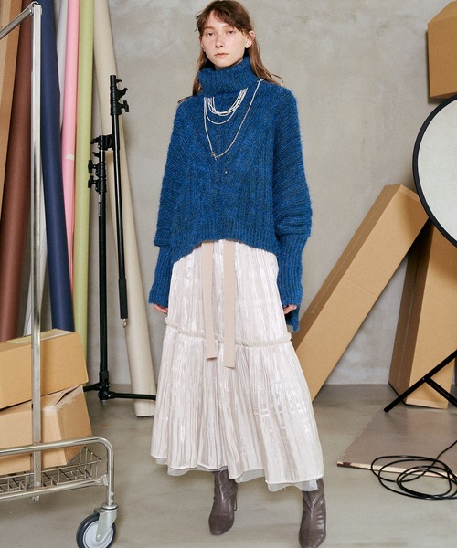 「LA BELLE ETUDE」 タートルネックニット FREE ロイヤルブルー レディース_画像2