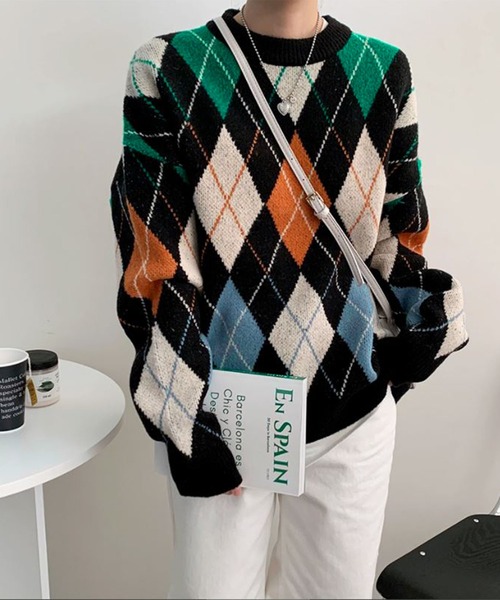 「me+em select」 長袖ニット FREE カーキ レディース_画像2