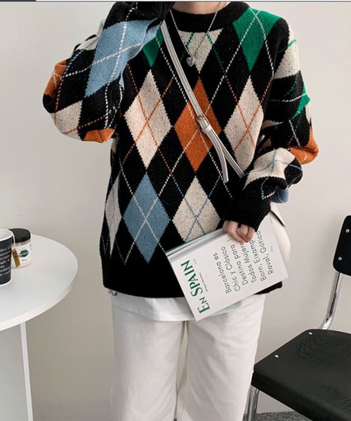 「me+em select」 長袖ニット FREE カーキ レディース_画像5