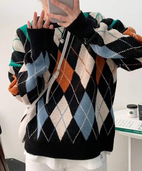 「me+em select」 長袖ニット FREE カーキ レディース_画像8