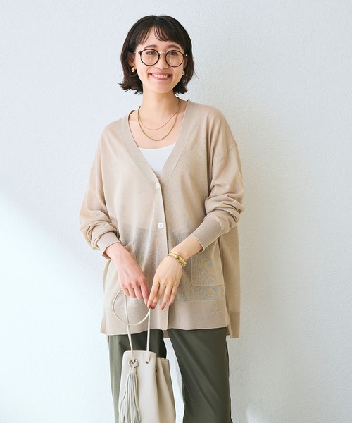 ストラ 長袖カーディガン Vネック  レディース SIZE F stora. 中古 ビット付きVネック長袖リブカーディガン – Stylora store eco loop