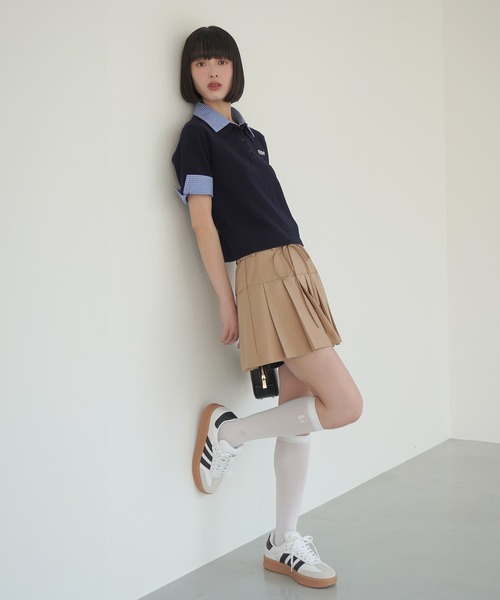 eimy istoire ニット セーター ハーフスリーブダブルカラー