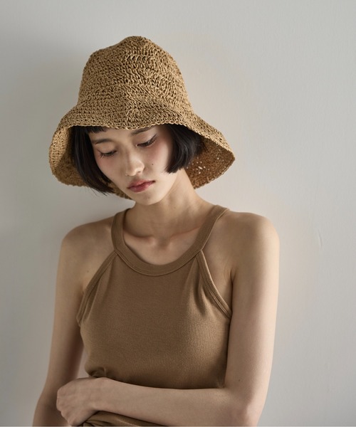 THE Yon 帽子 ハット ペーパーバケットハット レディース