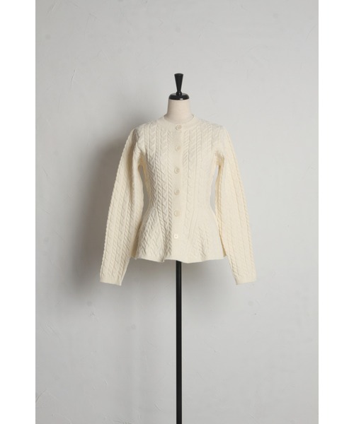 「&. NOSTALGIA」 ニットカーディガン M ライトブルー レディース_画像2