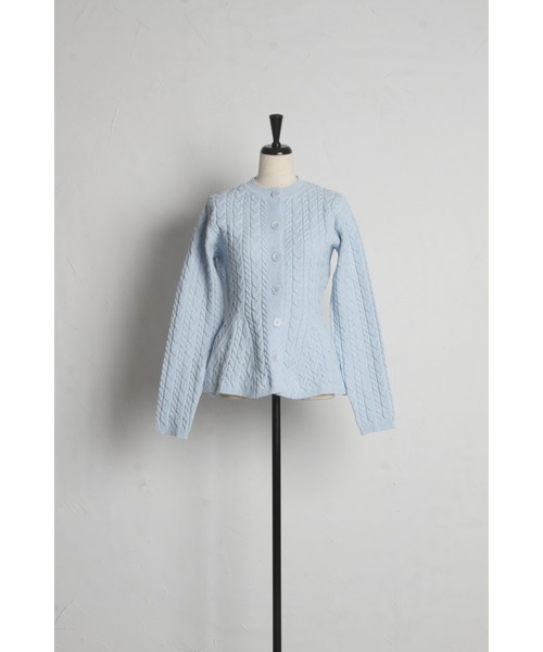 「&. NOSTALGIA」 ニットカーディガン M ライトブルー レディース_画像3