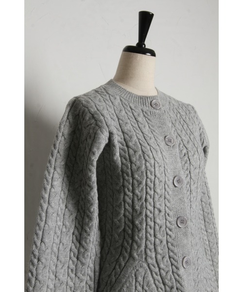「&. NOSTALGIA」 ニットカーディガン M ライトブルー レディース_画像9