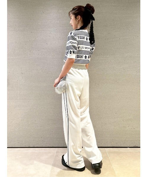 【LILY BROWN×MARYQUANT】デイジー刺繍セミフレアトラックパンツ LILY BROWN×MARY QUANT】デイジー刺繍セミフレアトラックパンツ（フル