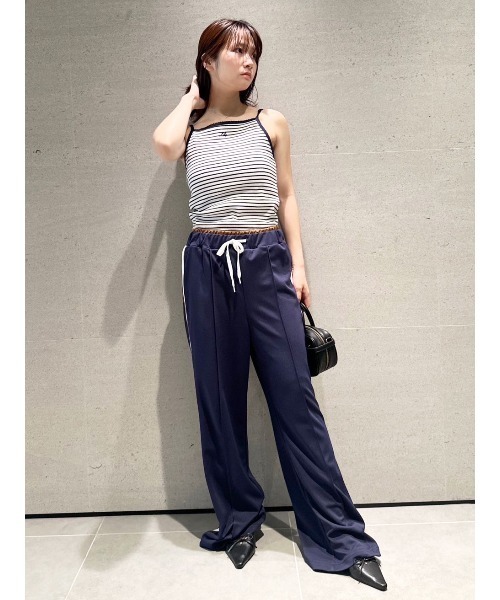 【LILY BROWN×MARYQUANT】デイジー刺繍セミフレアトラックパンツ LILY BROWN×MARY QUANT】デイジー刺繍セミフレアトラックパンツ（フル