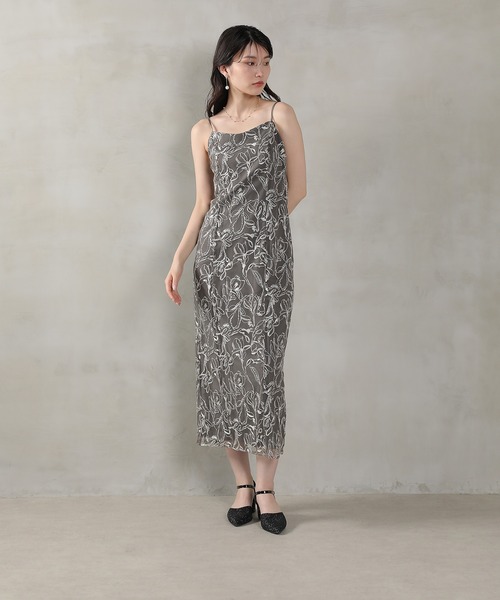 Kana ドレス チュールボレロ 花柄刺繍キャミワンピース 2点セット