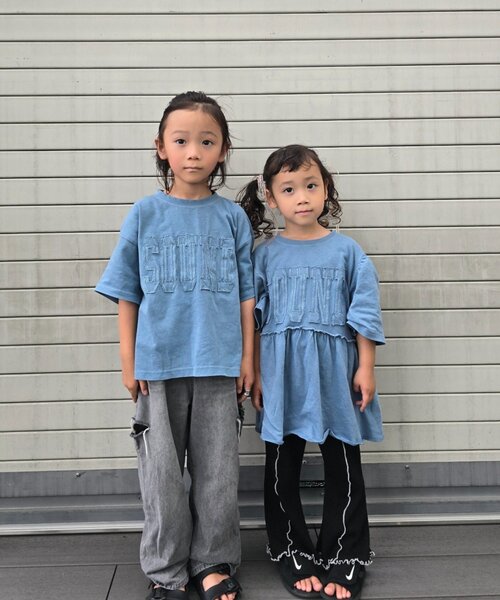 Katie baby toys ワンピース　パフスリーブワンピ　レア CIAOPANIC TYPY ワンピース 「KIDS」ピグメントパフスリーブ