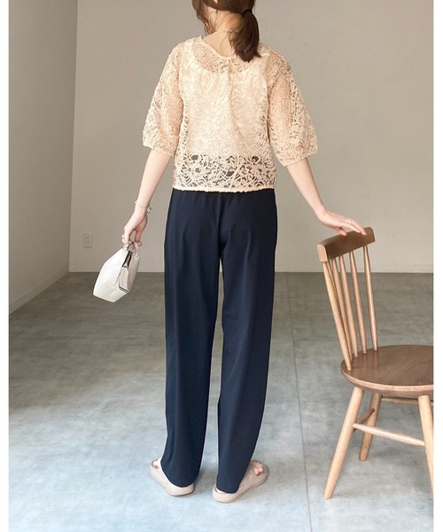 She's Closet ブラウス シャツ パフスリーブ半袖ショート丈