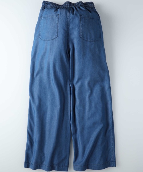 [BACK NUMBER] Denim брюки L темный индиго голубой женский 