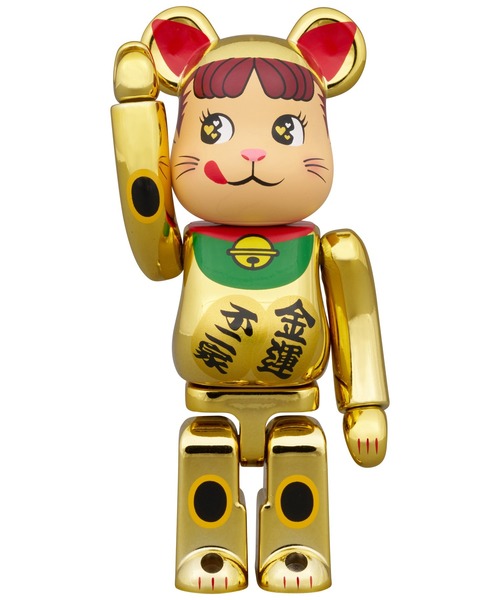 BE@RBRICK フィギュア 招き猫 ペコちゃん 金運 ダブル小判 金メッキ