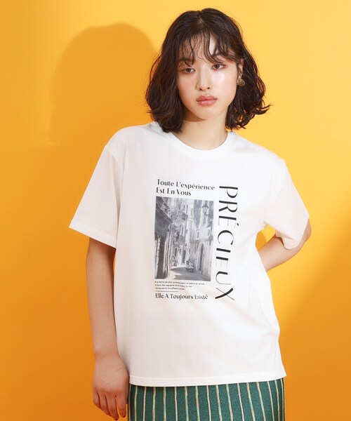 THE SHOP TK tシャツ 半袖 フォトアソートTシャツ「接触冷感/UV/毛玉に
