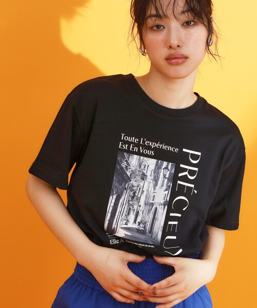THE SHOP TK tシャツ 半袖 フォトアソートTシャツ「接触冷感/UV/毛玉に