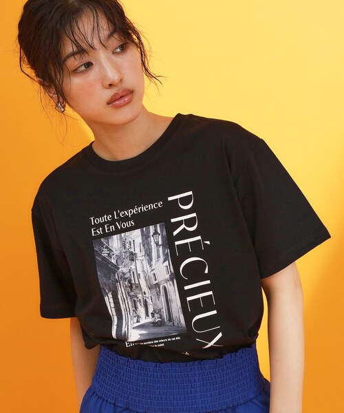 THE SHOP TK tシャツ 半袖 フォトアソートTシャツ「接触冷感/UV/毛玉に