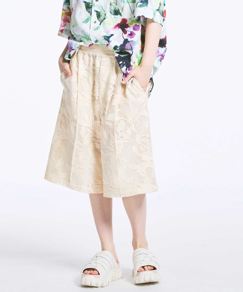 MAISON SPECIAL パンツ 「UNISEX」Mesh Flower Embroidery Prime