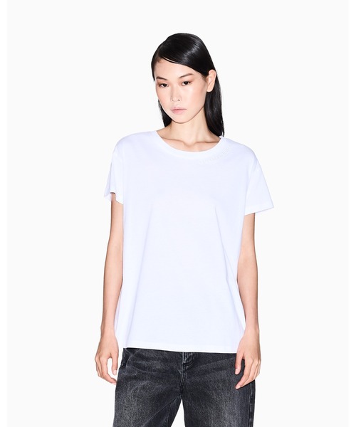 tシャツ 「A|X アルマーニ エクスチェンジ」AXロゴ 半袖クルーネックTシャツ/BOYFRIEND レディース