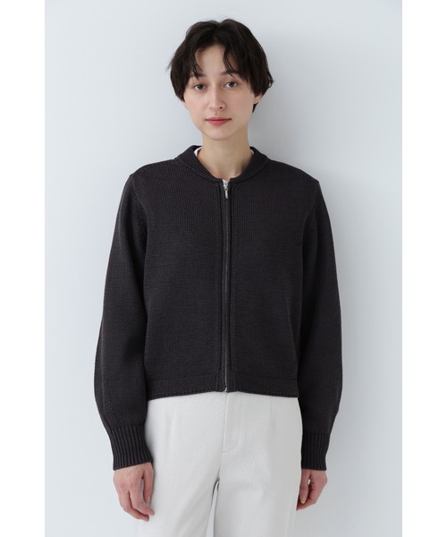 「human woman」 ニットカーディガン LARGE ブルー レディース