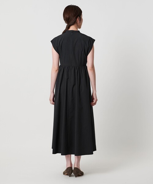 UNITED ARROWS タックワンピース 36 Ｓ　ブルー　青　ノースリーブ UNITED ARROWS｜タックプリーツフリル スリットノースリーブ