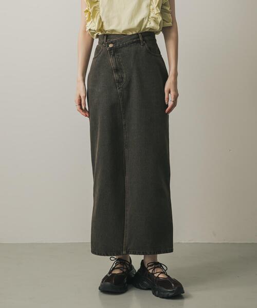 SENSE OF PLACE by URBAN RESEARCH スカート アシメベルトデニム