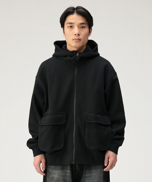 定価23100円　新品　BEAMS フルジップパーカー　黒　ブラック　S BEAMS T（ビームスT） パーカー BEAMS T / Full Zip Hoodie メンズ