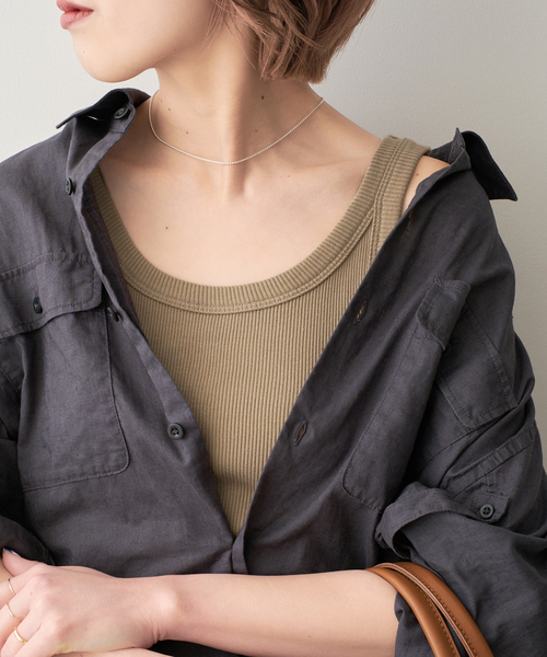 Spick＆Span タンクトップ ノースリーブ 「追加2」甘撚テレコ