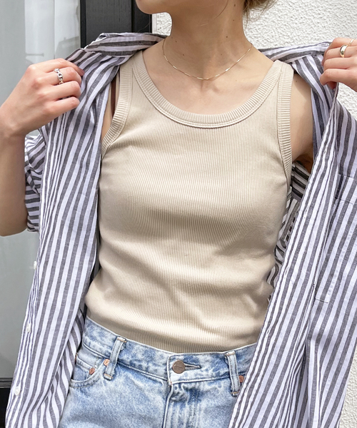 Spick＆Span タンクトップ ノースリーブ 「追加2」甘撚テレコ