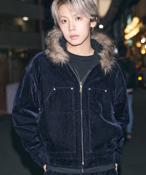 デニムジャケット gジャン 「SET-UP着用可能」合成皮革カラー