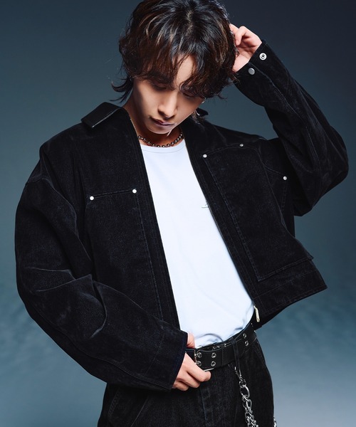 デニムジャケット gジャン 「SET-UP着用可能」合成皮革カラー