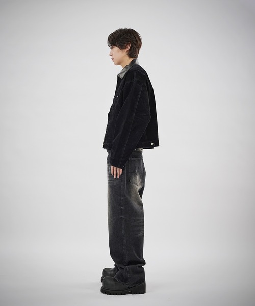 ROMEO GIGLI デニムジャケット　黒　袖レース付き　希少 デニムジャケット gジャン 「SET-UP着用可能」合成皮革カラー