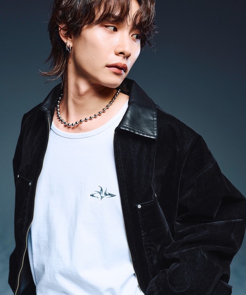 デニムジャケット gジャン 「SET-UP着用可能」合成皮革カラー