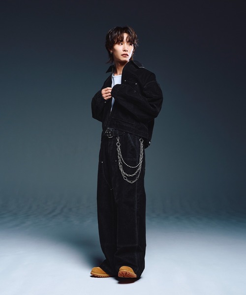 デニムジャケット gジャン 「SET-UP着用可能」合成皮革カラー