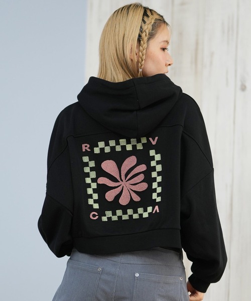 RVCA（ルーカ） パーカー バックプリントパーカー ショート丈 BF044 