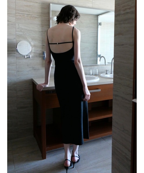 ドレス BACK OPEN RIB CAMI DRESS