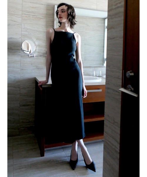 ドレス BACK OPEN RIB CAMI DRESS